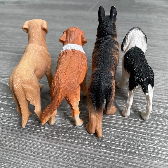 Vintage Dog Toy Figure German Shepherd Springer Spaniel Yellow Lab Saint Bernard - Picture 2 of 10